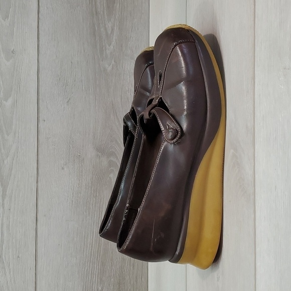 Vintage L.E.I Womens Jennefer Y2K Leather Mary Jane Wedge Clogs shoes sz 9 - Picture 3 of 13